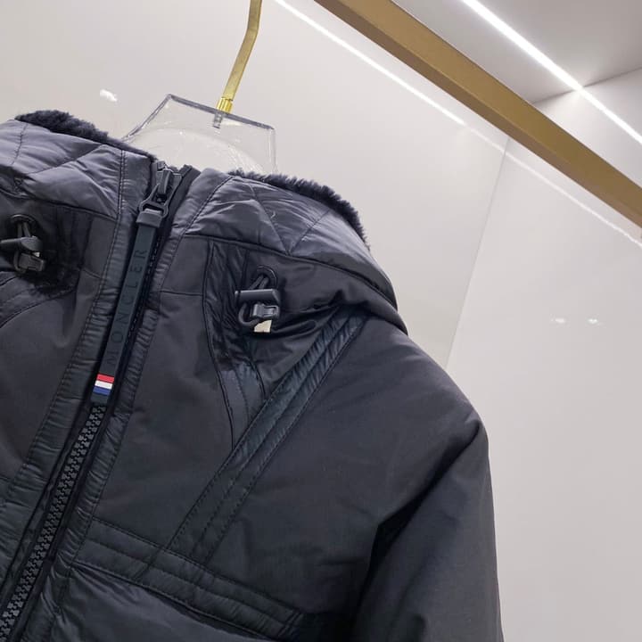 Moncler Grenoble Morgins Shearling Puffer Jacket in Black Technical Down Jacket