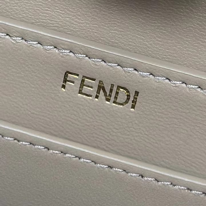 Fendi Peekaboo ISeeU Woven Leather Handbag in Blue Multi-stripe Woven