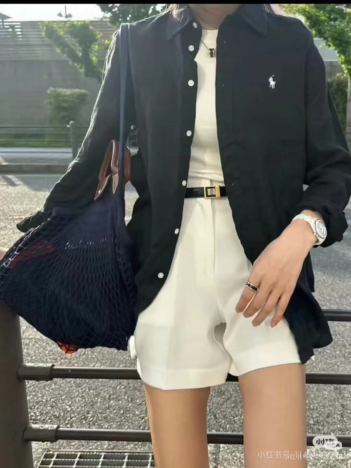 Ralph Lauren Pony Logo Linen Shirt – Spring/Summer Collection in Black