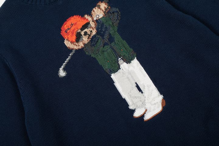 Ralph Lauren Bear Golf Knitted Sweater – Autumn/Winter Collection in Navy Blue Bear Martini