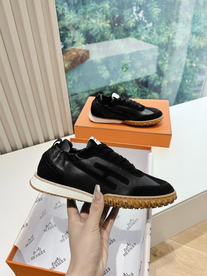 Hermès Bouncing Calfskin Sneakers in Tan Suede