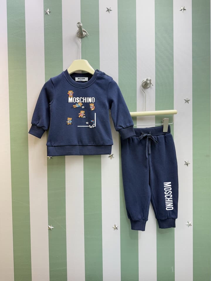Moschino Infant Two-Piece Sweatshirt Set – Kids Collection – 2025SS in Navy Blue Graphic Set