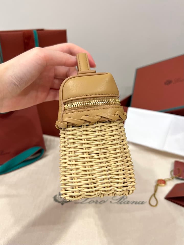 Loro Piana Extra Pocket L19 Bamboo and Leather Handbag in Pink