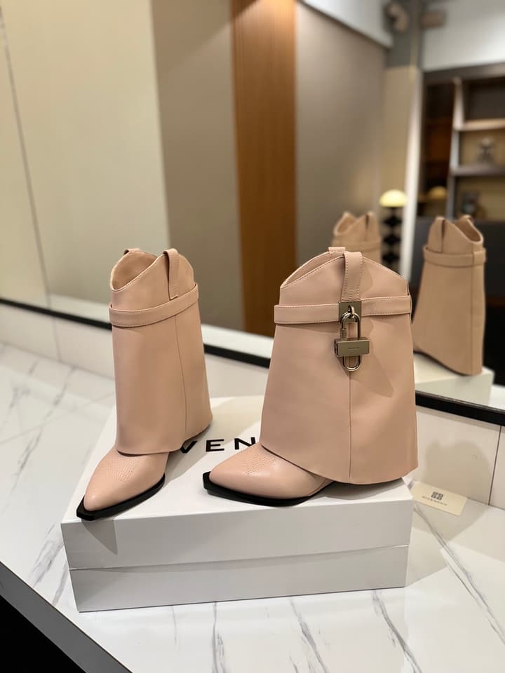 Givenchy High-Heel Embroidered Long Boots – 2024 SS in Black Leather