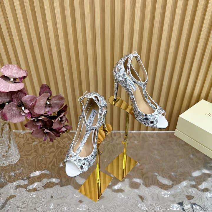 Jimmy Choo Evening High-Heeled Sandals – 2024SS in Brilliant Crystal