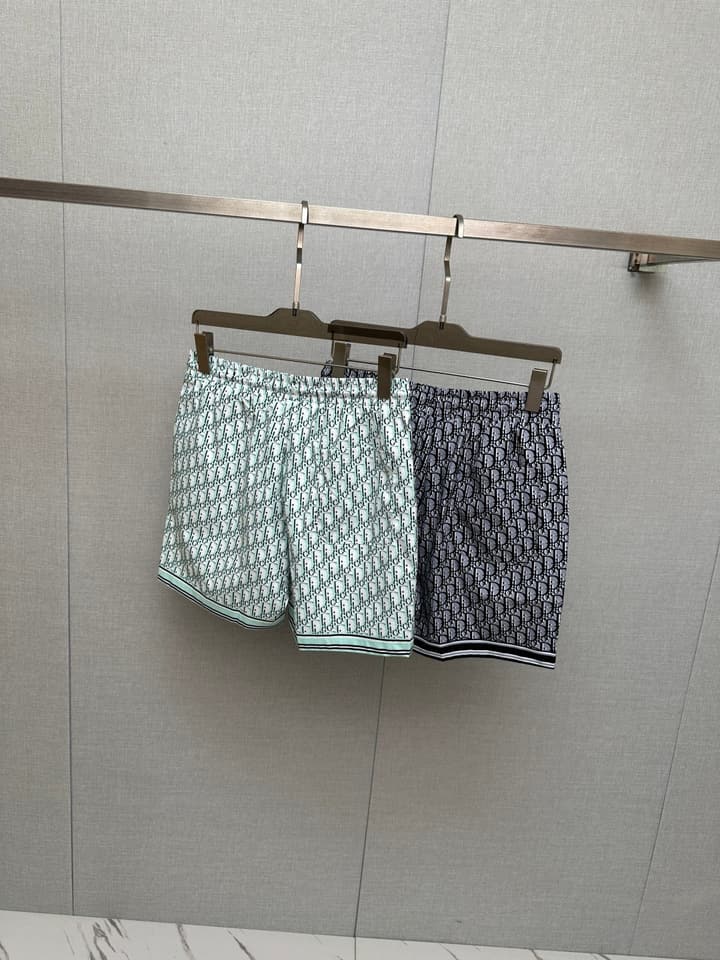Dior Men's Casual Beach Shorts – 2025SS Collection in Black Dior Band Monogram
