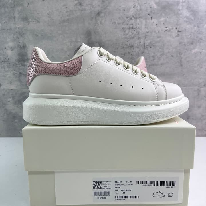 Alexander McQueen Oversized Platform Sneakers in All White Textured