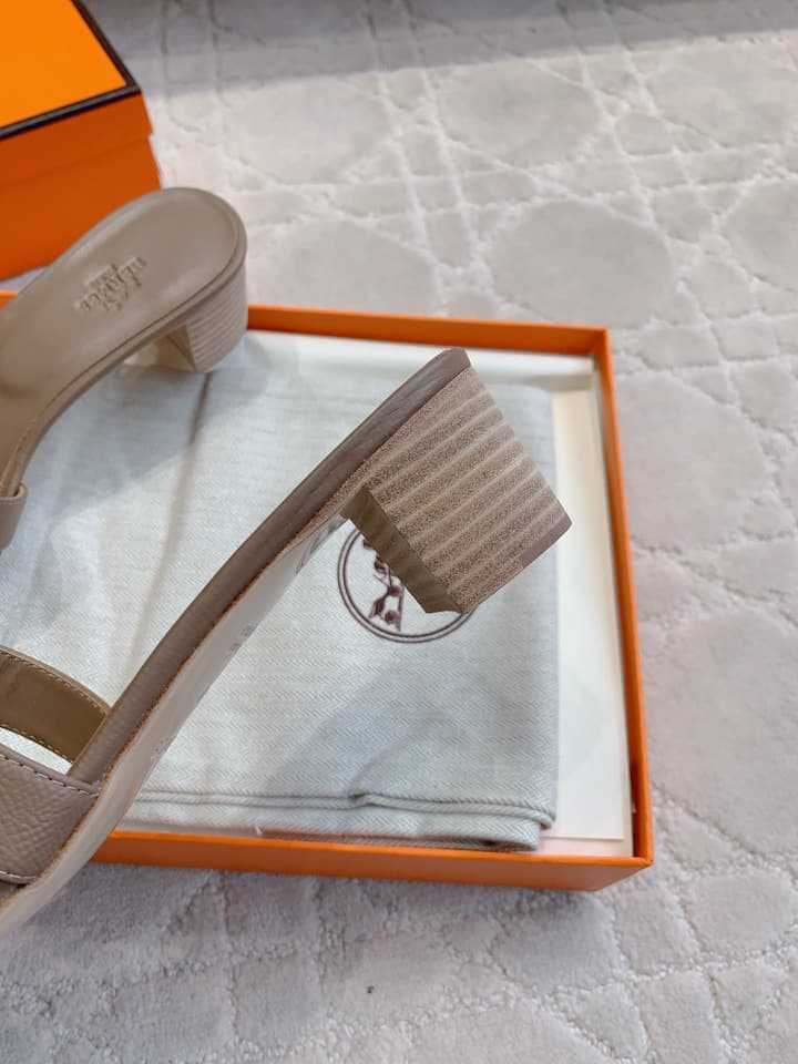Hermès H-Heeled Sandals in Tan