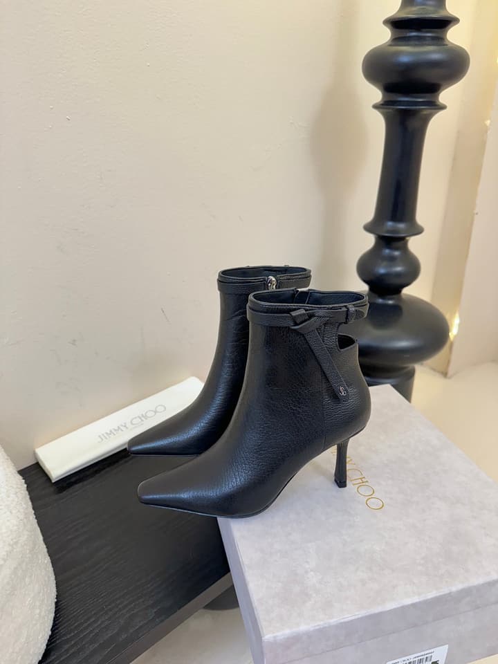 Jimmy Choo Square-Toe Lace-Up Ankle Boots