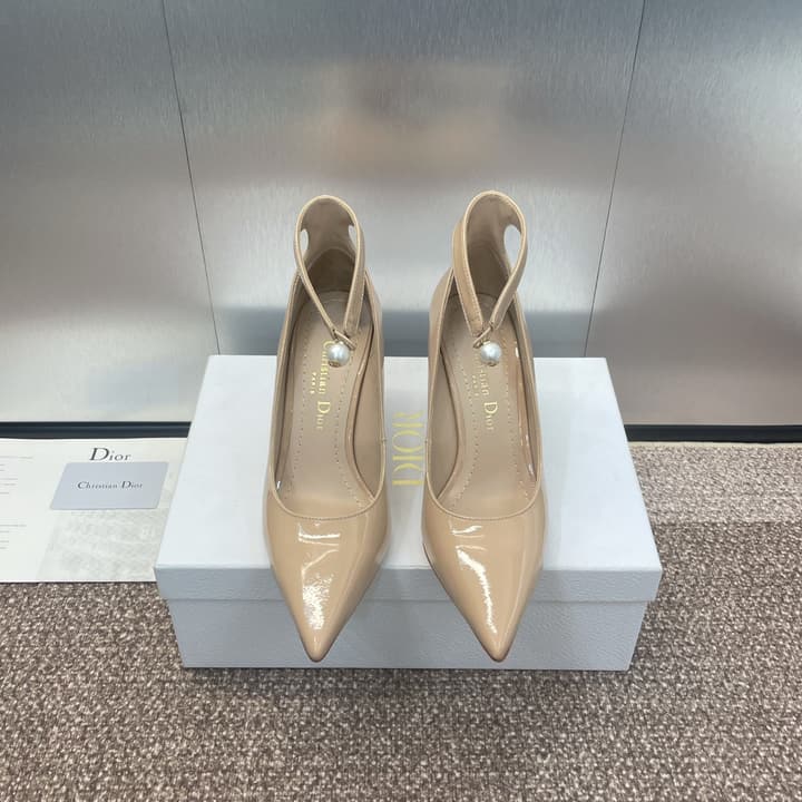 Dior J'ADIOR Jolie Pearl Pointed-Toe Pumps – 2024 Spring/Summer Collection in Glossy Black