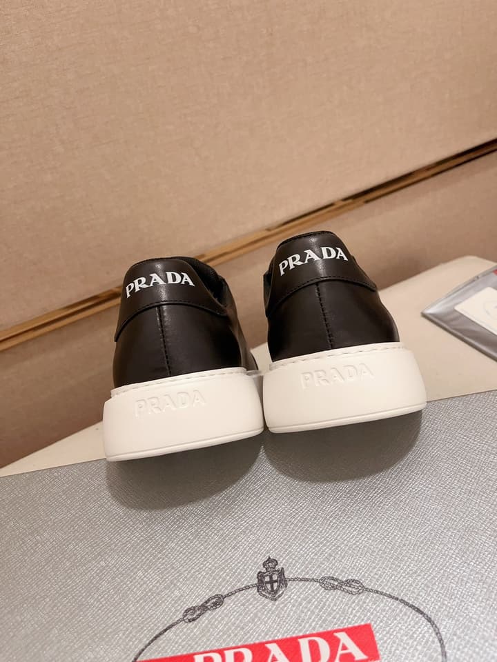 Prada Men's Air Cushion Sneakers in Dark Grey Monochromatic