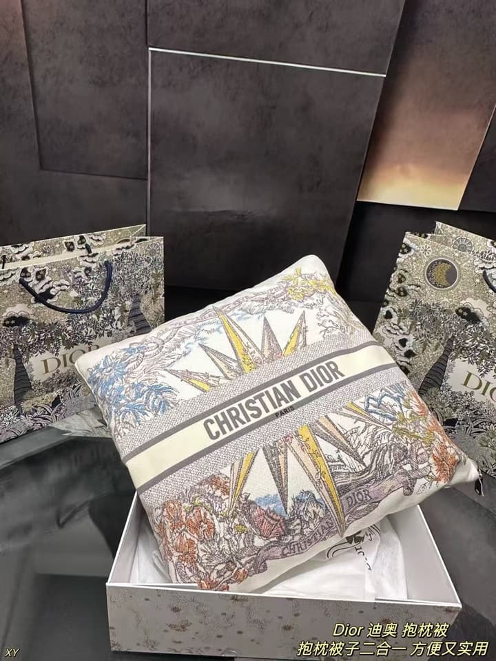 Dior Pillow Blanket Cushion in Black And White Oblique