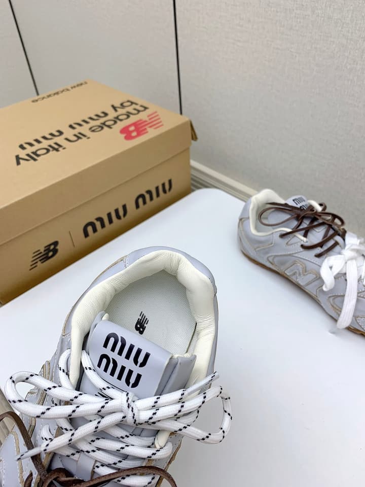 Miu Miu x New Balance Collaboration Runway Sneakers – 2024 in Distressed Grey