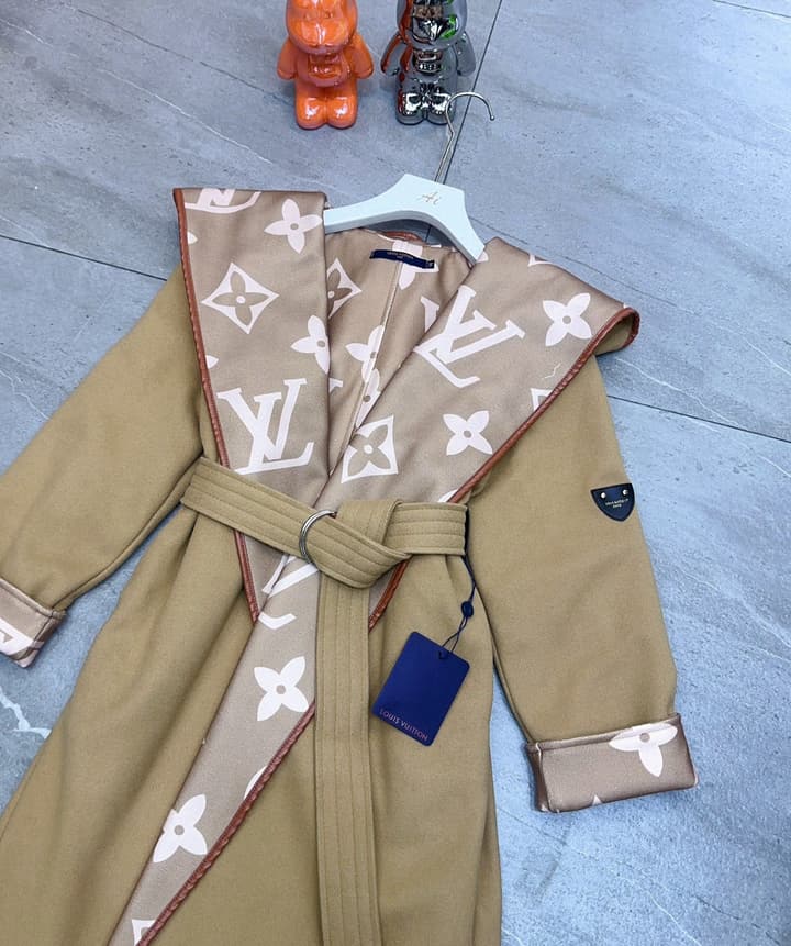 Louis Vuitton Monogram Hooded Wool Coat