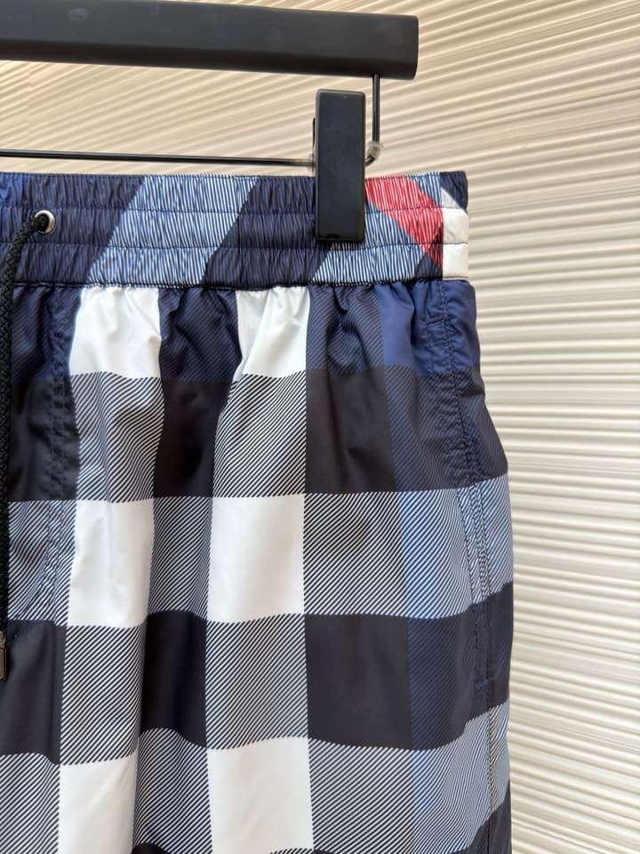 Burberry Classic Check Swim Trunks in Navy Blue