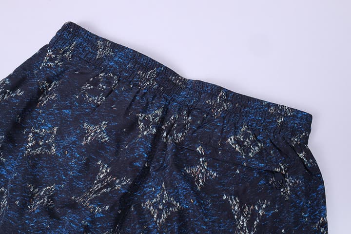 Louis Vuitton Monogram Print Beach Drawstring Shorts – 25SS in Navy Monogram Print
