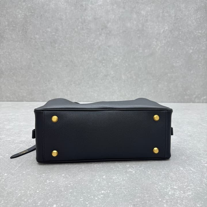 Balenciaga Carrie Leather Bowling Bag – Small in Black Leather