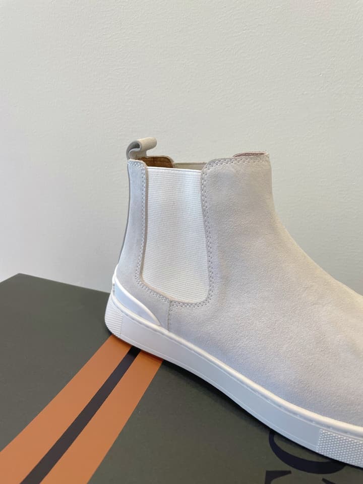 Zegna COUTURE Triple Stitch Leather Sneakers in Black Suede With Dark Sole