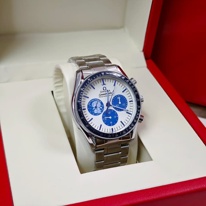 Omega Speedmaster Snoopy 50th Anniversary Quartz Watch in Blue Sub-dial Chronograph