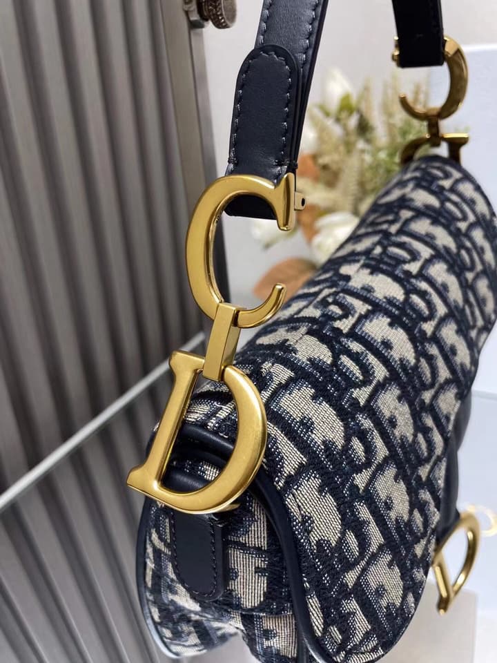 Dior Saddle Bag – Blue Canvas Mini