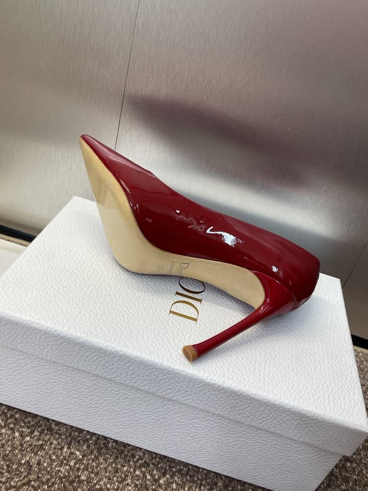 Dior CD Logo Pointed Toe Pumps – 2025 Spring/Summer Haute Couture Collection in Shiny Black Flat