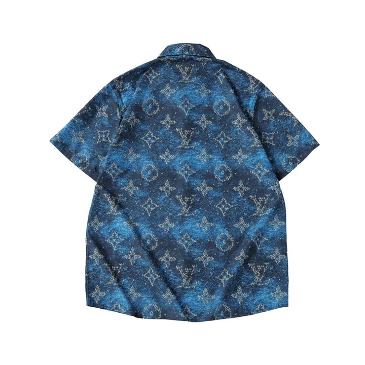 Louis Vuitton Ocean Boat Print Beach Short-Sleeve Shirt in Ocean Blue