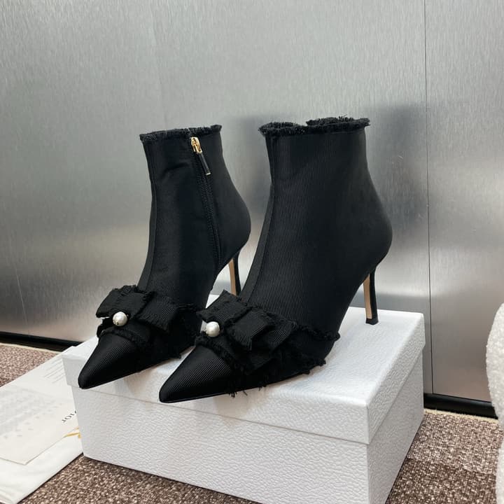 Dior J'Adior Adiorble Tassel Ankle Boots – 2024FW in Black Grosgrain