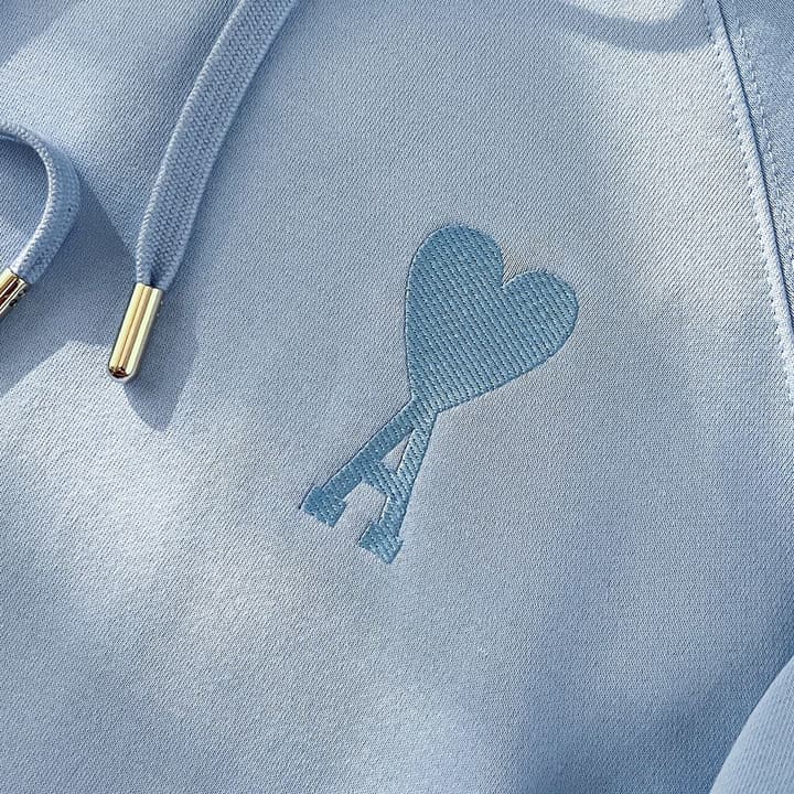 Ami Paris Ami de Coeur Macaron Zip Hoodie in Pastel Pink