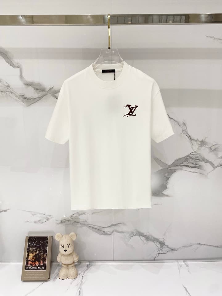 Louis Vuitton Washed Retro Distressed Logo T-Shirt in Black