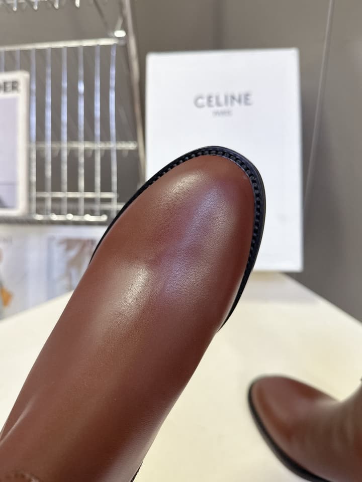 Celine Retro Triomphe Chunky Heel Ankle Boots – Autumn/Winter in Classic Black