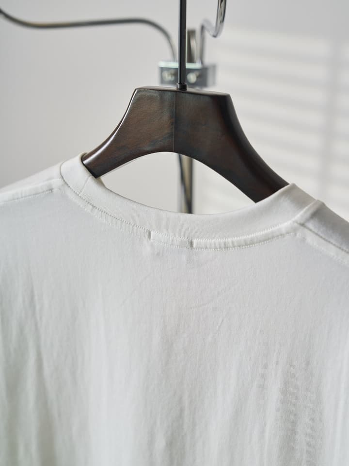 Saint Laurent YSL Logo Patch Crewneck T-Shirt in Ivory
