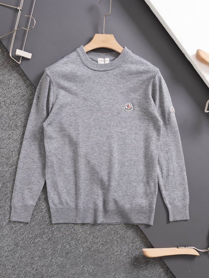 Moncler Round Neck Knit Sweater – 2024 Collection in Black
