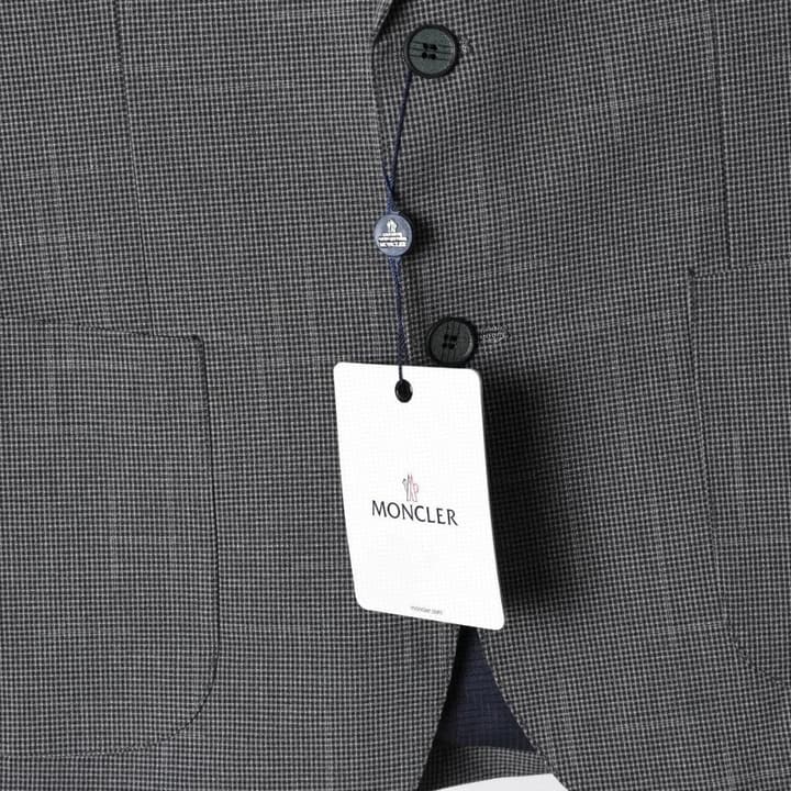 Moncler Houndstooth Lightweight Two-Button Blazer – Autumn New Collection in Black