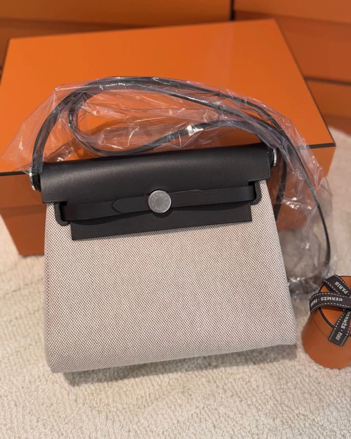 Hermès Herbag 20 Handbag – Ebony/Light Beige