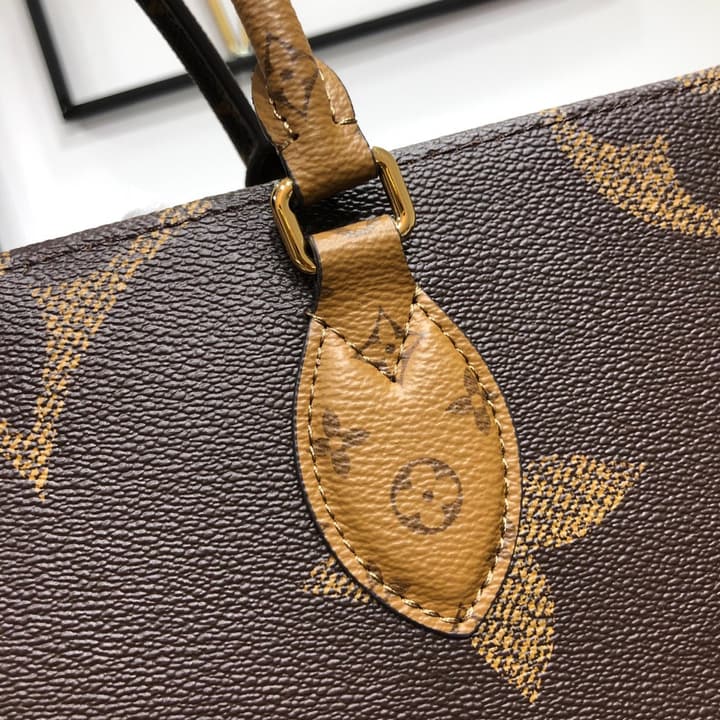 Louis Vuitton Onthego Monogram Tote Bag in Monogram Giant Canvas (tan/brown)