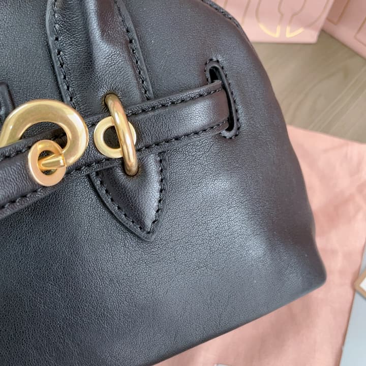 Miu Miu Aventure Nappa Leather Bowling Bag