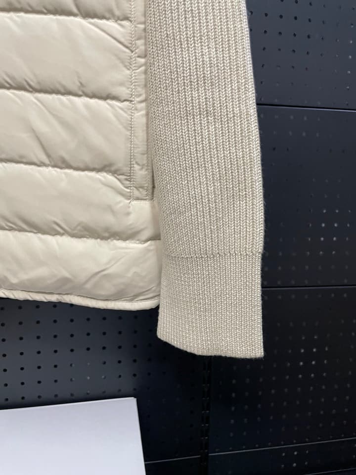 Moncler Men's Knit Down Spliced Jacket – New Collection in Beige