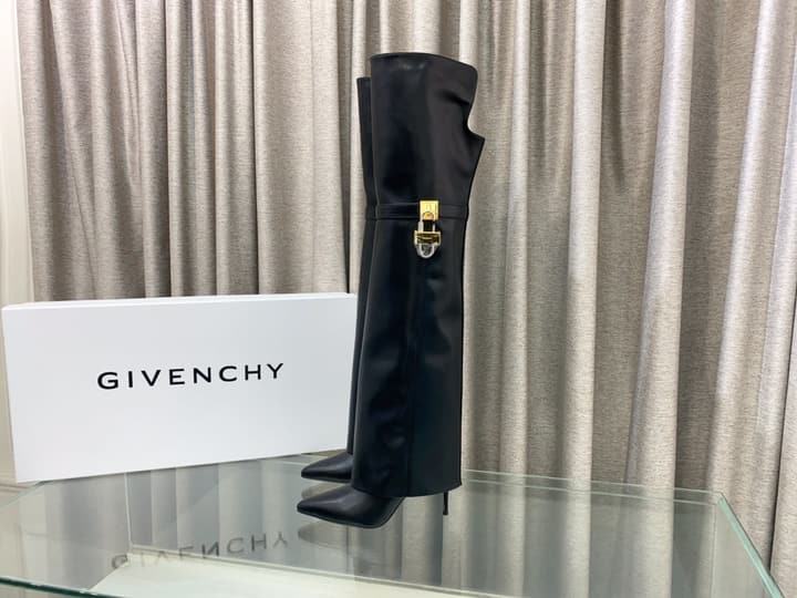 Givenchy Glossy Leather Knee-High Boots