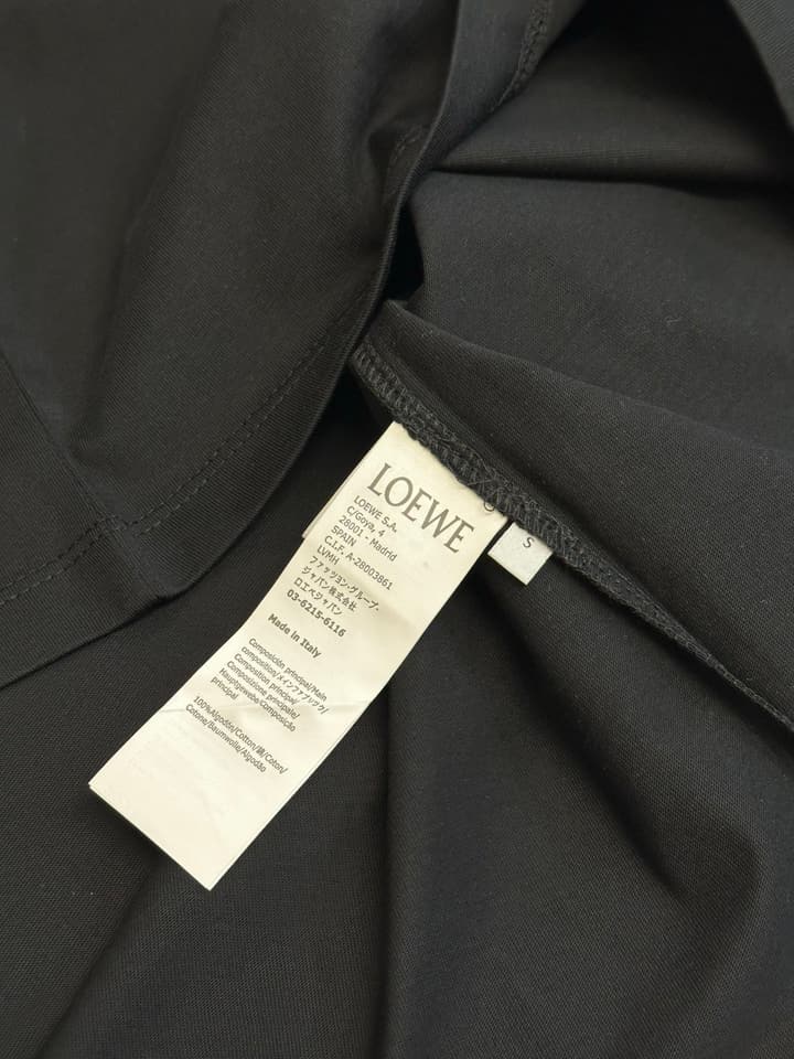 Loewe Double Anagram Embroidery Crewneck T-Shirt in Black