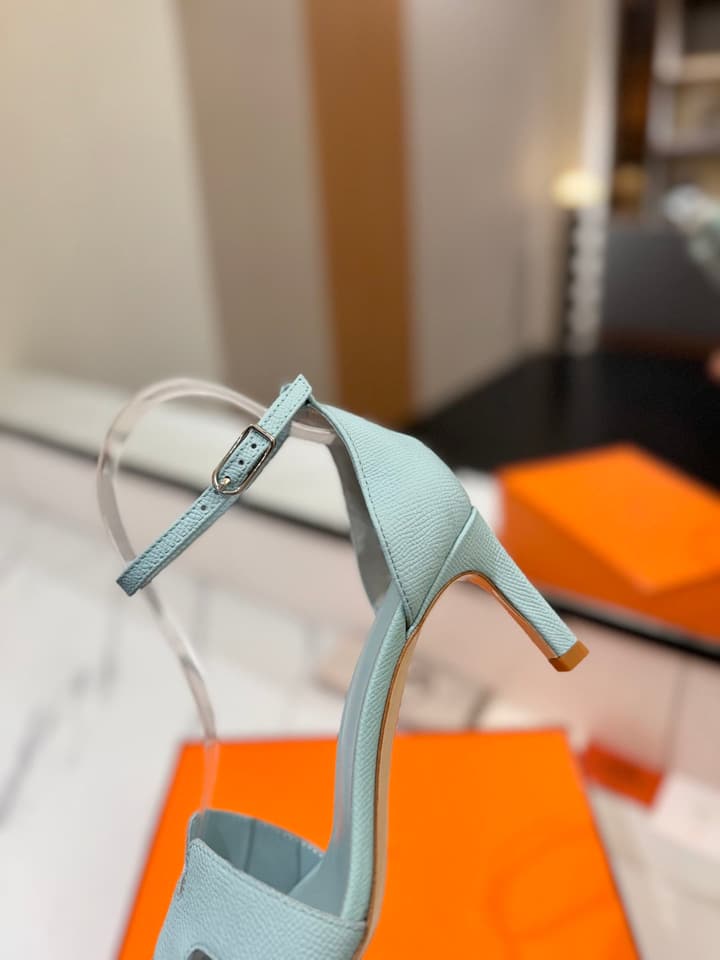 Hermès Classic Palm Grain Cowhide Heels – 6.5cm in Black