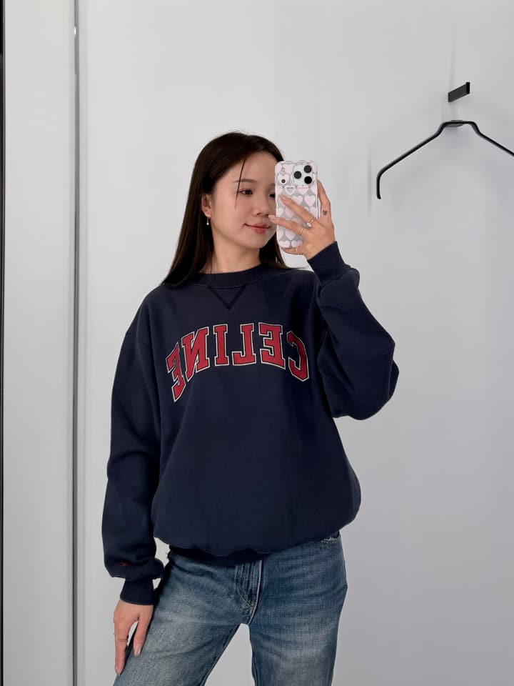 Celine Printed Logo Collegiate Sweatshirt