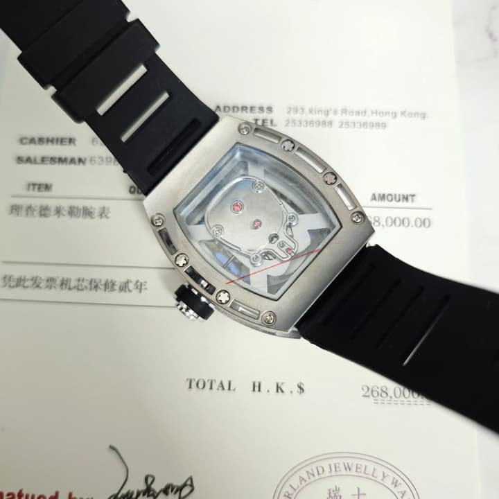 Richard Mille RM052 Series Skeleton Skull Automatic Quartz Watch in Gunmetal Tone