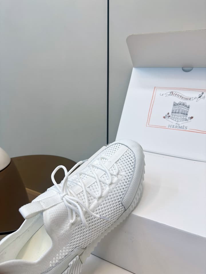 Hermes Classic Couple's Casual Sneakers in Light Beige