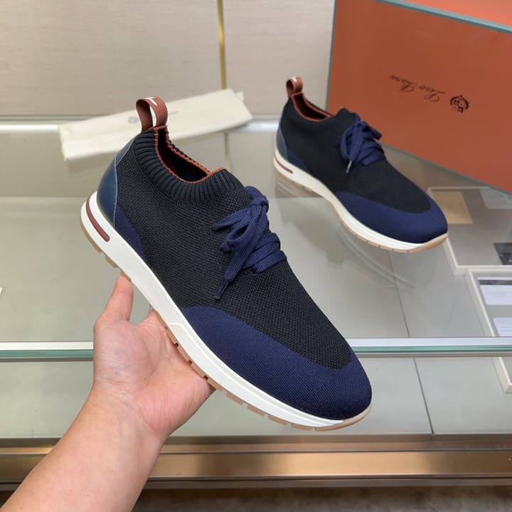 Loro Piana Breathable Suede Loafers in Solid Dark Blue