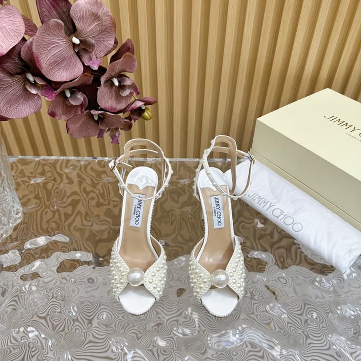 Jimmy Choo Pearl Embellished High Heels