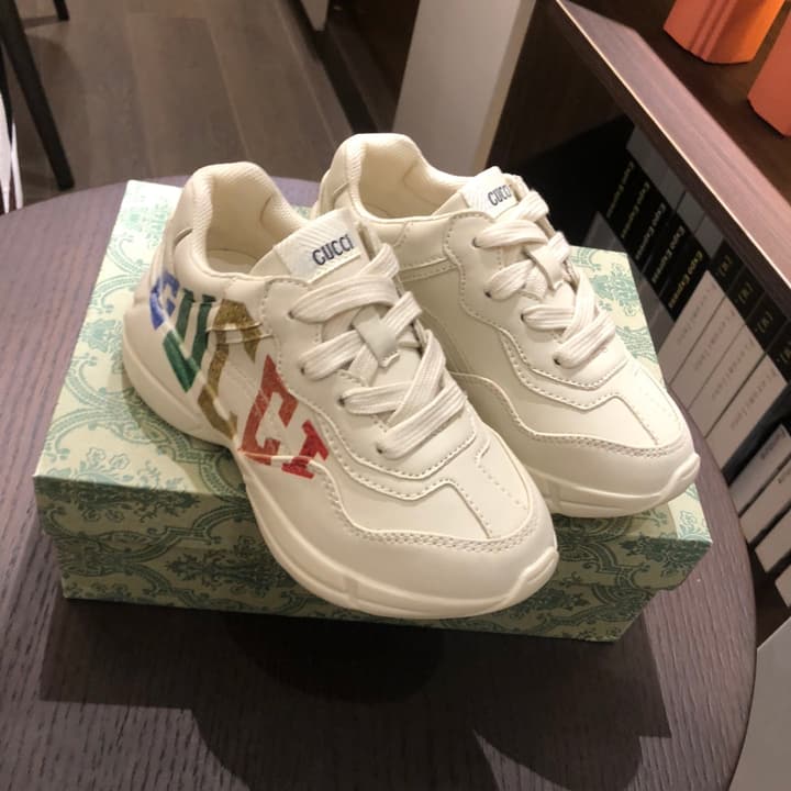 Gucci Children's Dad Sneakers – Kids Collection in Cream With Cartoon Graphic