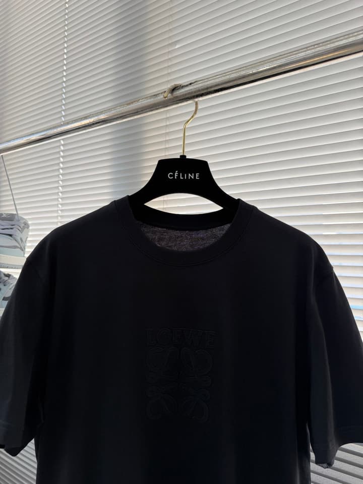 Loewe Appliqué Embroidered Cotton T-Shirt in Black
