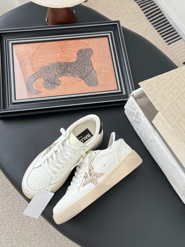 Golden Goose Graffiti Distressed Sneakers – 2024 Collection in White With Plain Laces