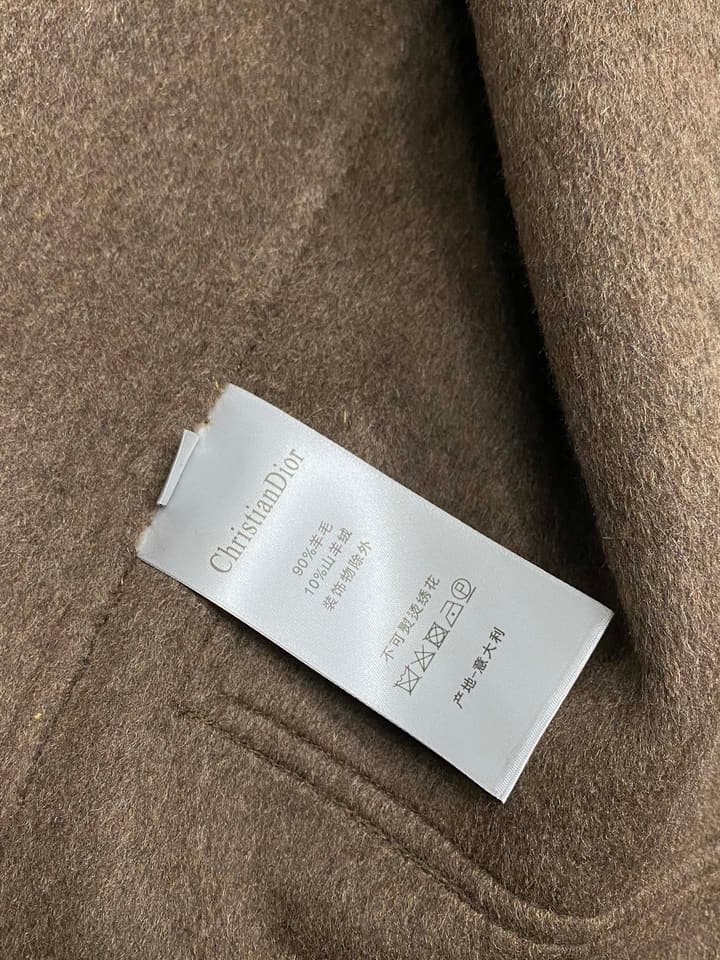 Dior Men's Classic Lambswool Short Coat in Camel Brown