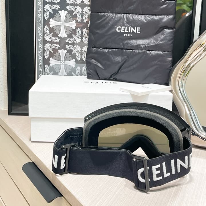 Celine Ski Goggles in Black Frame Silver Lens